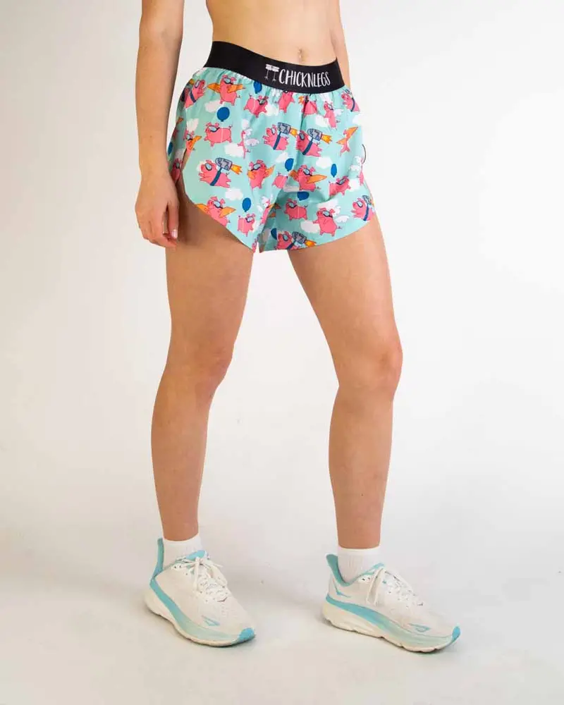 Women's Flying Pigs 4" Split Shorts 1