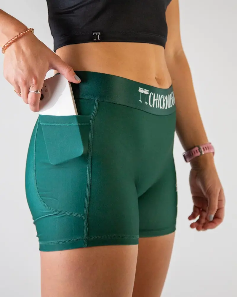Women's Forest Green 3" Compression Shorts 4