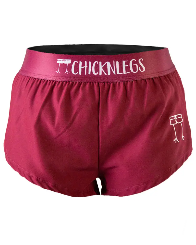 Women's Maroon 1.5" Split Shorts 1