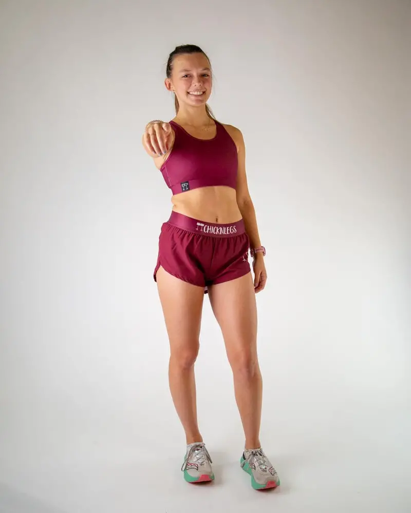 Women's Maroon 1.5" Split Shorts 6