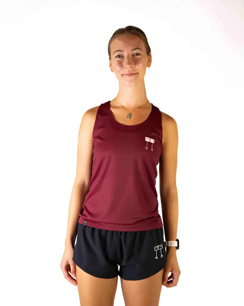 Women's Maroon Performance Singlet 1