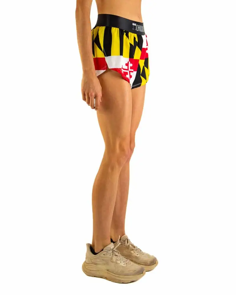 Women's Maryland Flag 1.5" Split Shorts 4