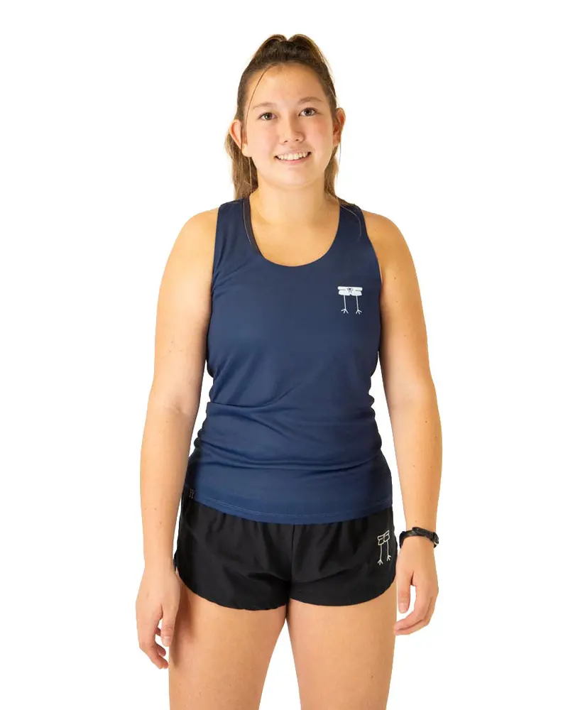 Women's Navy Blue Performance Singlet 1