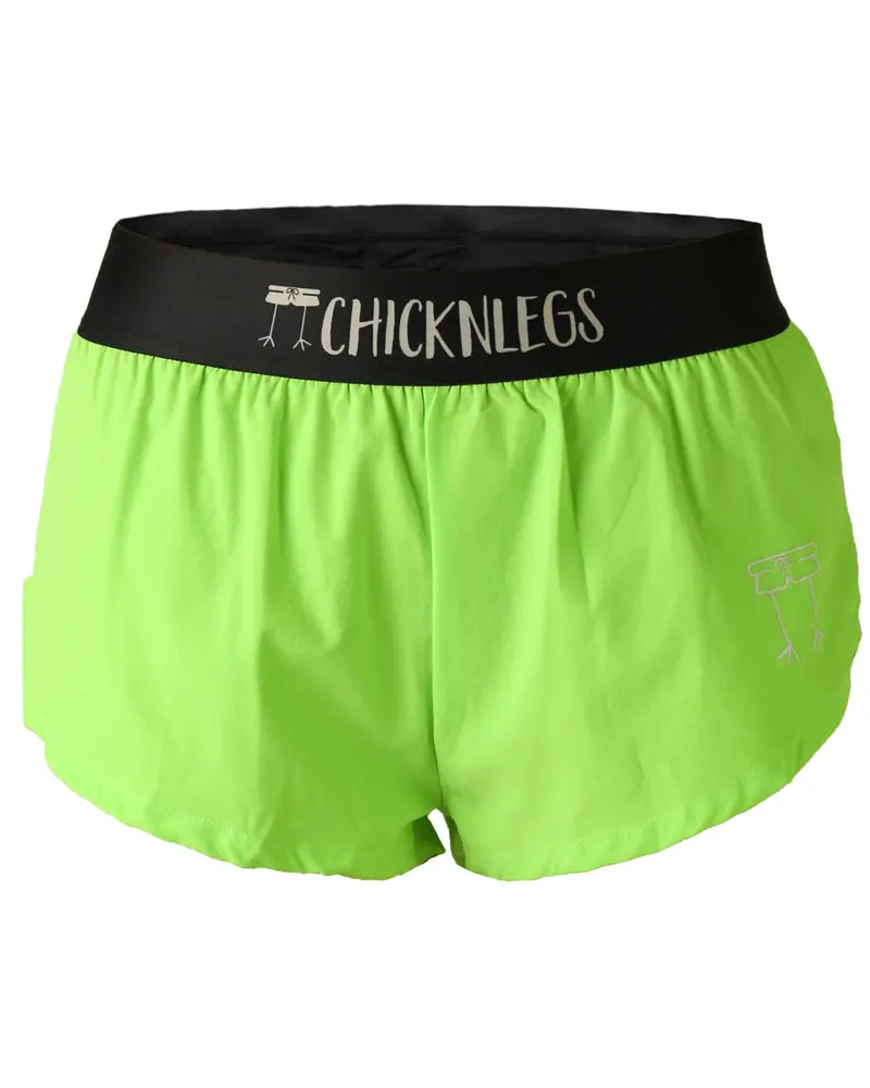 Women's Neon Green 1.5" Split Shorts 1
