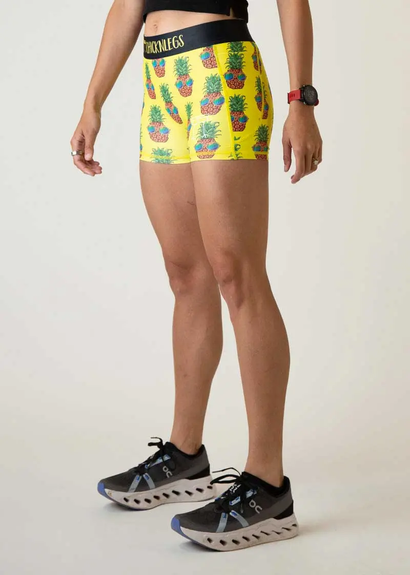 Women's Pineapple Express 3" Compression Shorts 3
