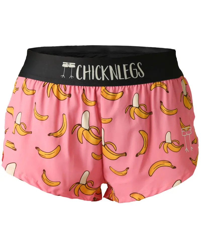 Women's Pink Bananas 1.5" Split Shorts 1