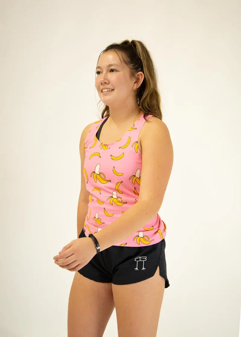 Women's Pink Bananas Performance Singlet 2