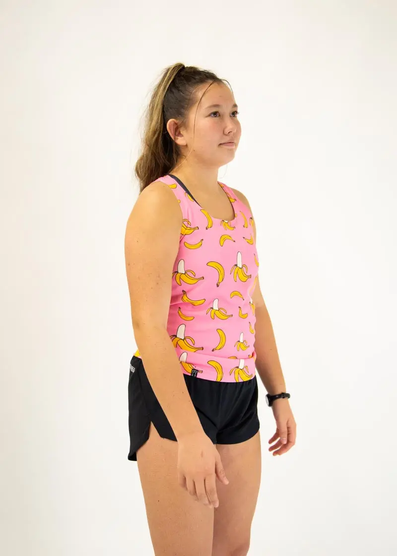 Women's Pink Bananas Performance Singlet 3