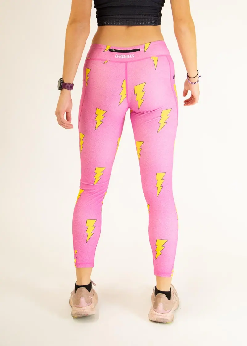 Women's Pink Bolts Leggings 4