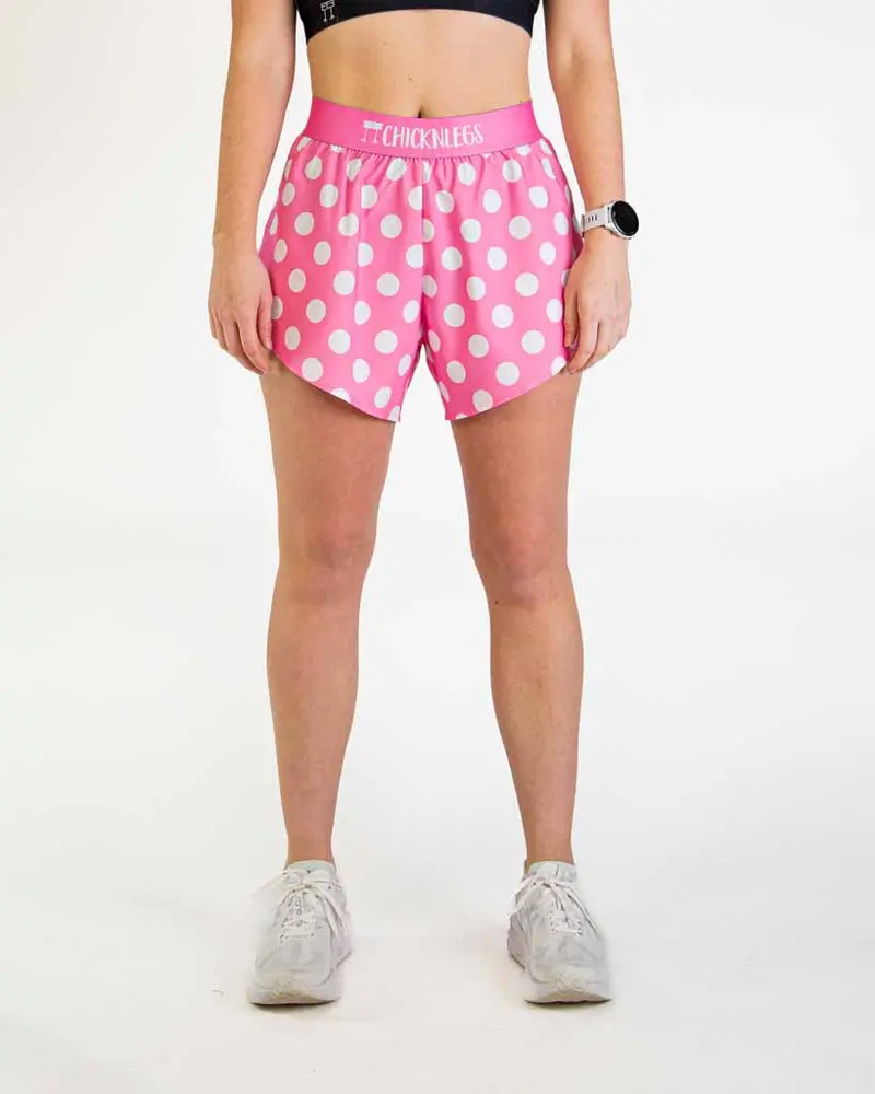 Women's Pink Polka Dot 4" Split Shorts 1
