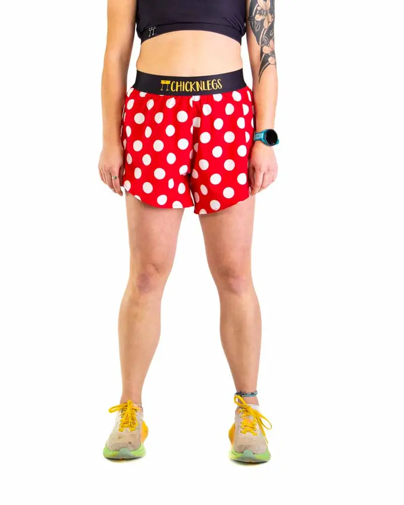 Women's Red Polka Dot 4" Split Shorts 1