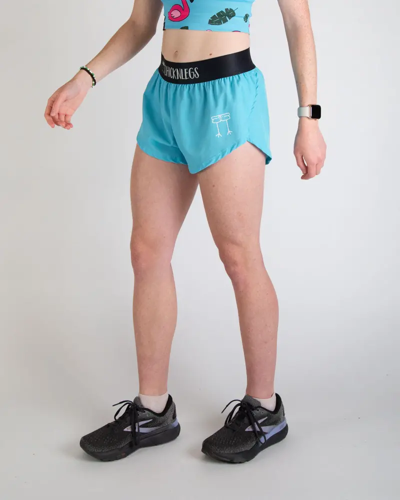 Women's Sky Blue 1.5" Split Shorts 3