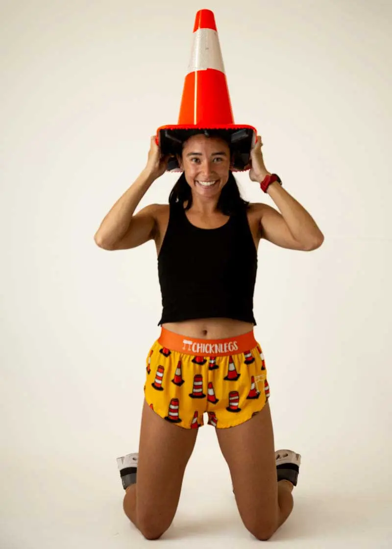 Women's Traffic Cones 1.5" Split Shorts 6