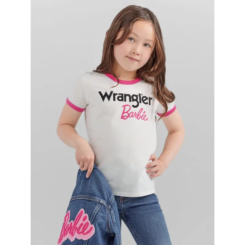 Wrangler Girl's Barbie Logo Ringer Tee 1