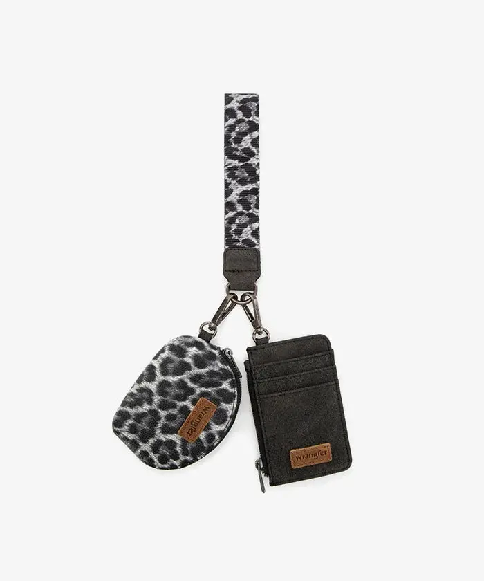 Wrangler Leopard Print Dual Pouch Wristlet 1