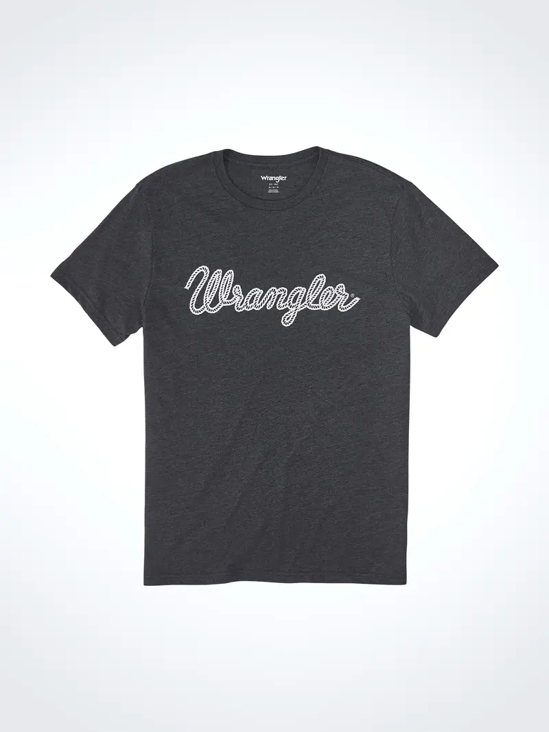 Wrangler Men's Caviar Heather Rope Logo Tee 2