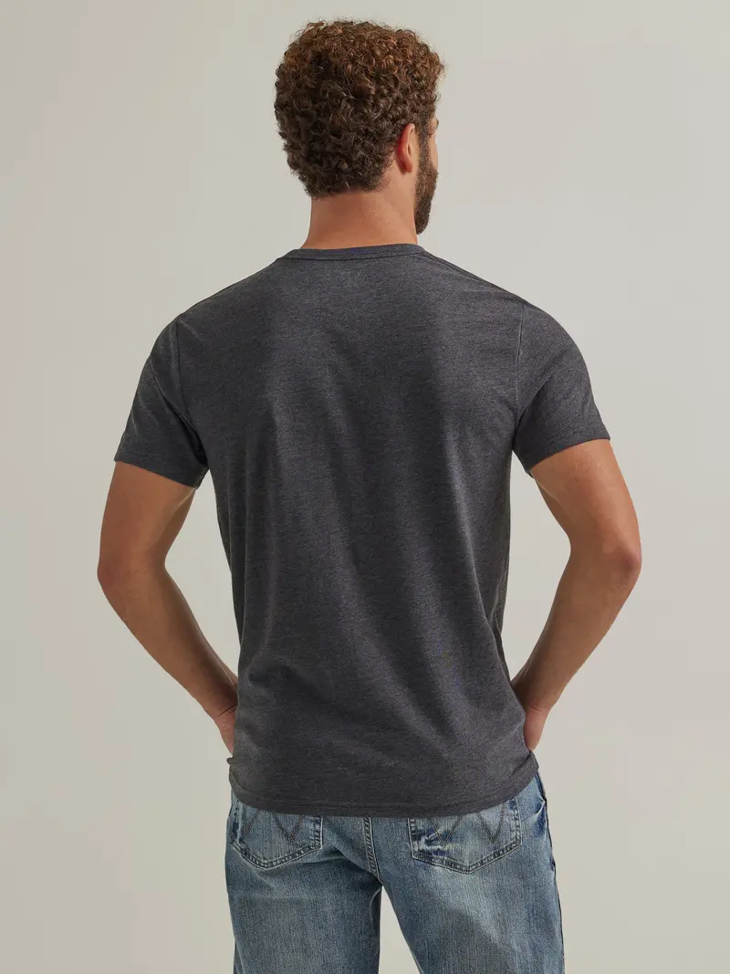 Wrangler Men's Caviar Heather Rope Logo Tee 3