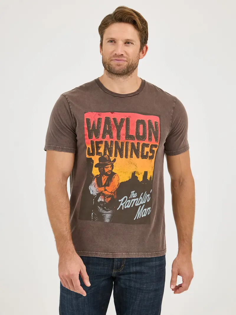 Wrangler Men's Chocolate Plum Waylon Jennings Tee 1
