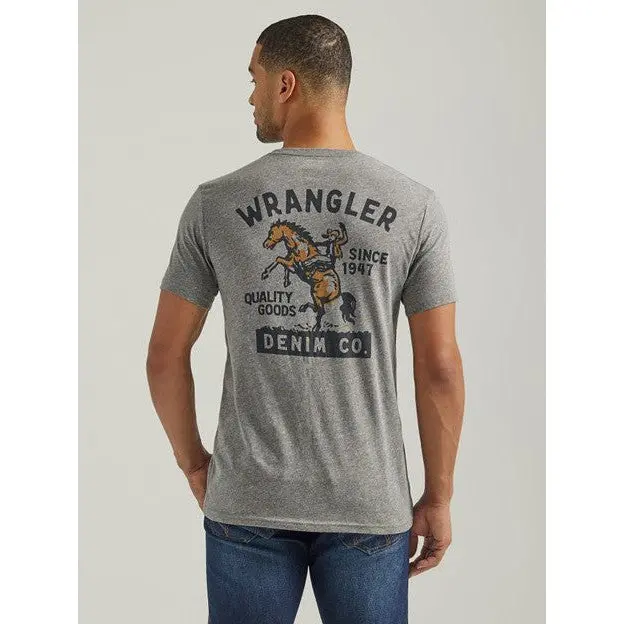 Wrangler Men's Graphite Bucking Cowboy Graphic Tee 1