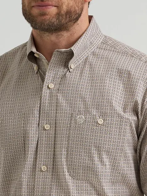 Wrangler Men's Nouveau Brown George Strait Two Pocket Button Down Shirt 4
