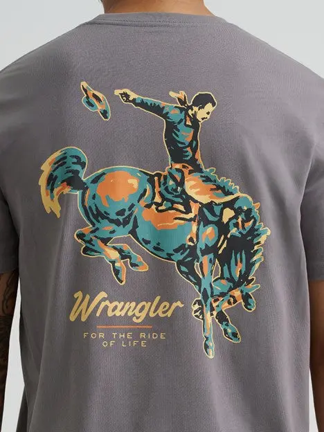 Wrangler Men's Quiet Shade Bucking Cowboy Tee 3