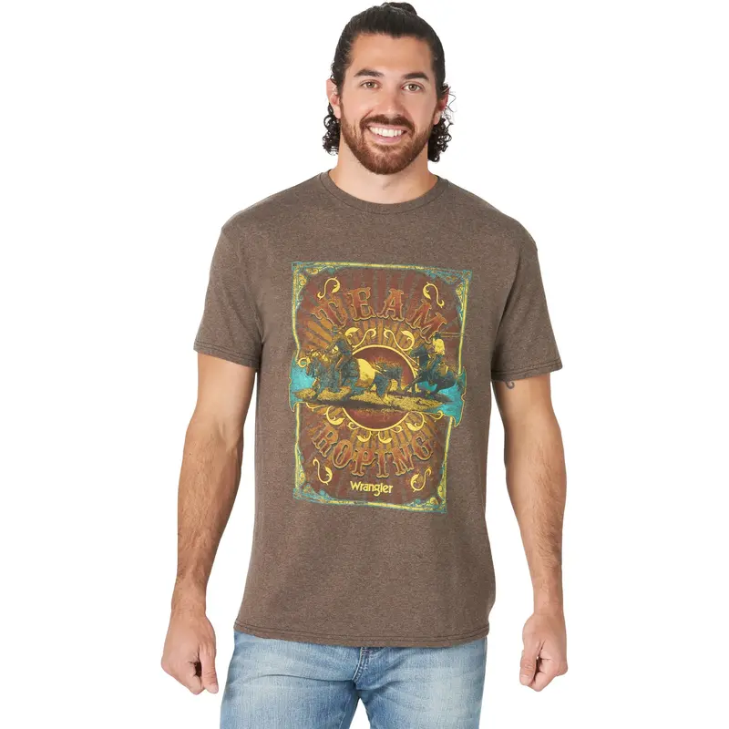 Wrangler Men's Short Sleeve Tee-Team Roping 1
