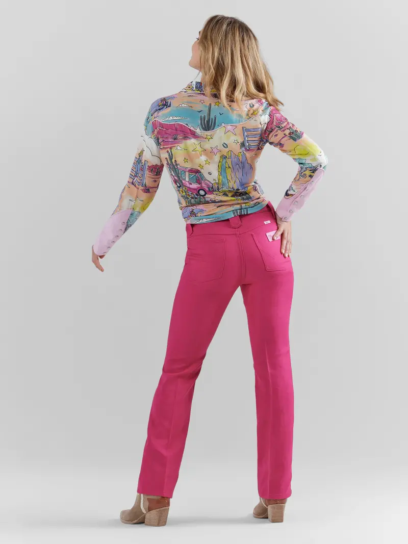 Wrangler Women's Barbie Pink High Rise Wrancher Pant 10