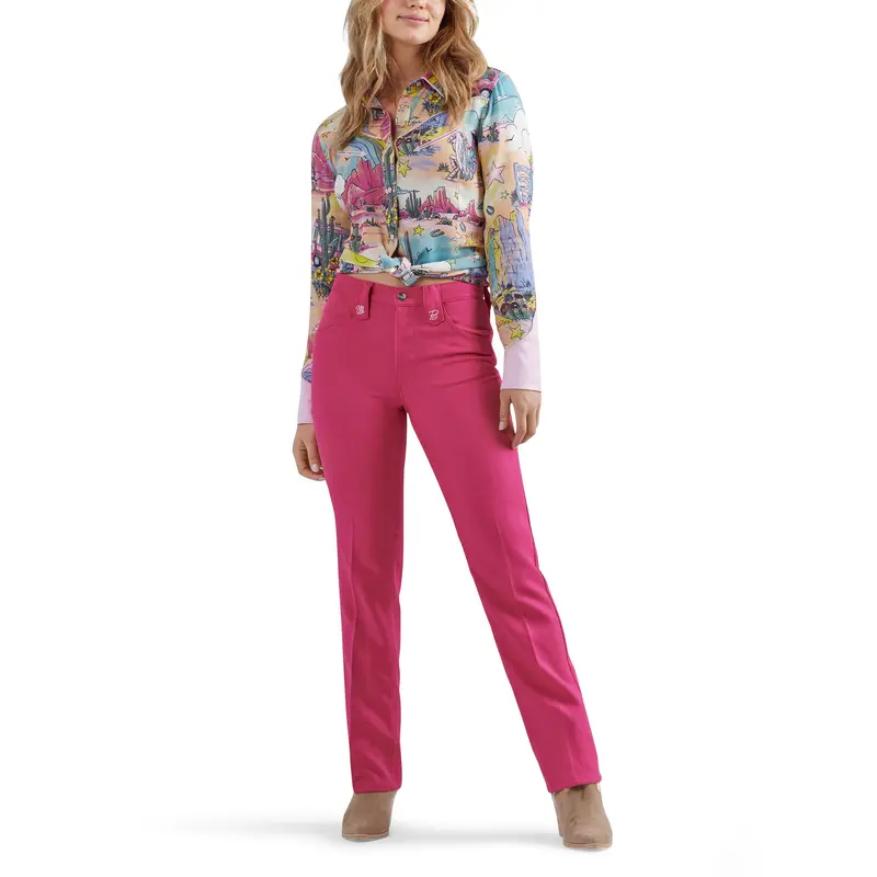 Wrangler Women's Barbie Pink High Rise Wrancher Pant 13