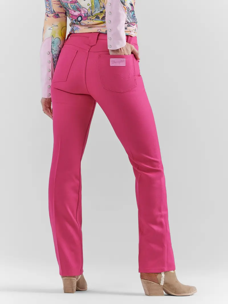 Wrangler Women's Barbie Pink High Rise Wrancher Pant 4