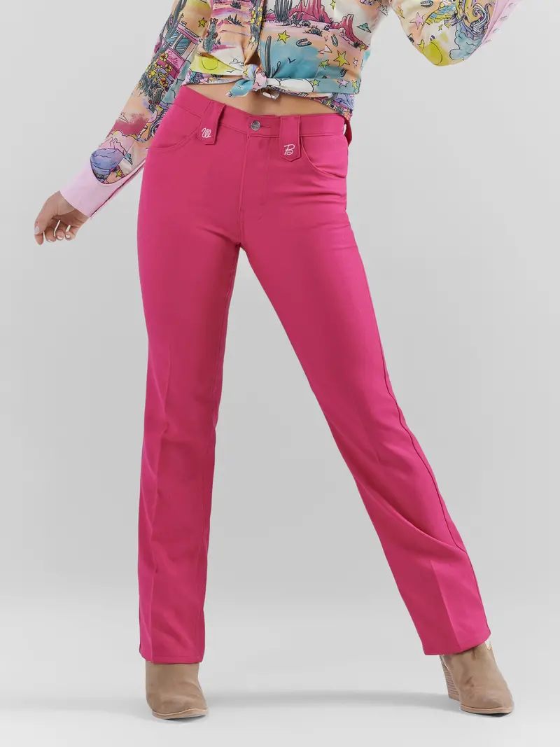 Wrangler Women's Barbie Pink High Rise Wrancher Pant 8