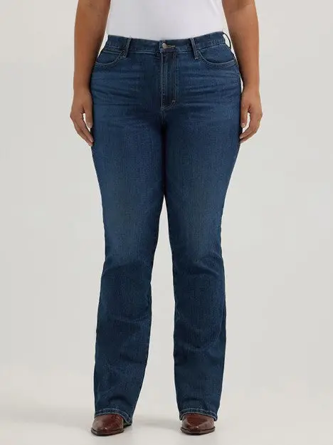 Wrangler Women's Bespoke Lacey High Rise Boot Cut Jean 10