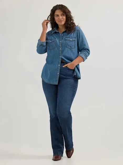 Wrangler Women's Bespoke Lacey High Rise Boot Cut Jean 2