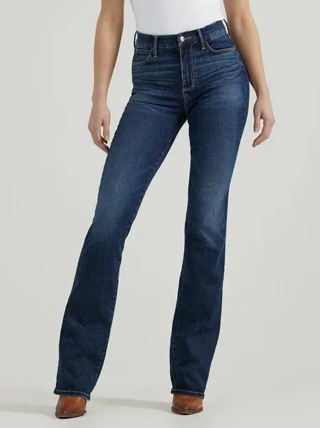 Wrangler Women's Bespoke Lacey High Rise Boot Cut Jean 4