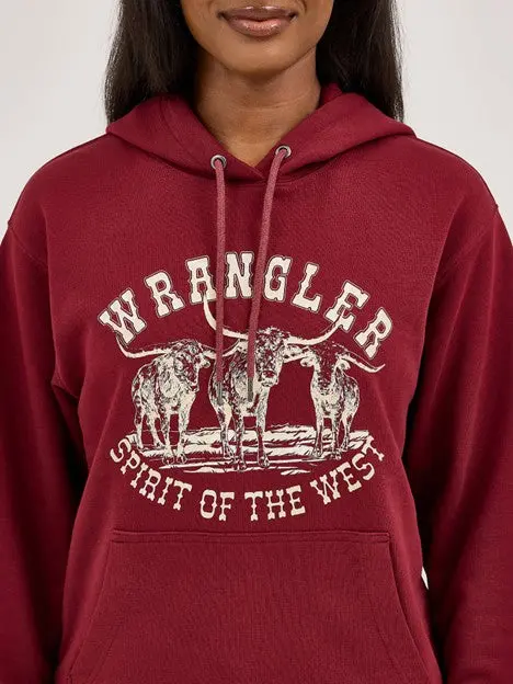 Wrangler Women's Cabernet Spirit Of The West Graphic Hoodie 3