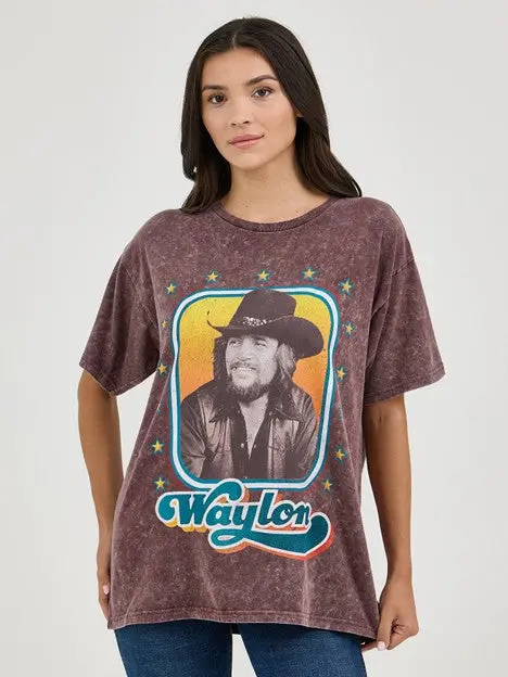 Wrangler Women's Fudge Comet Oversized Waylon Jennings Band Tee 1