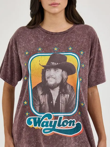 Wrangler Women's Fudge Comet Oversized Waylon Jennings Band Tee 3