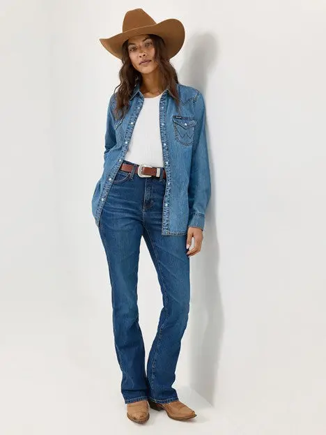 Wrangler Women's Isla High Rise Bailey Bootcut Jean 6