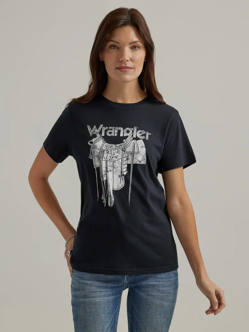 Wrangler Women's Jet Black Saddle Graphic Tee 2