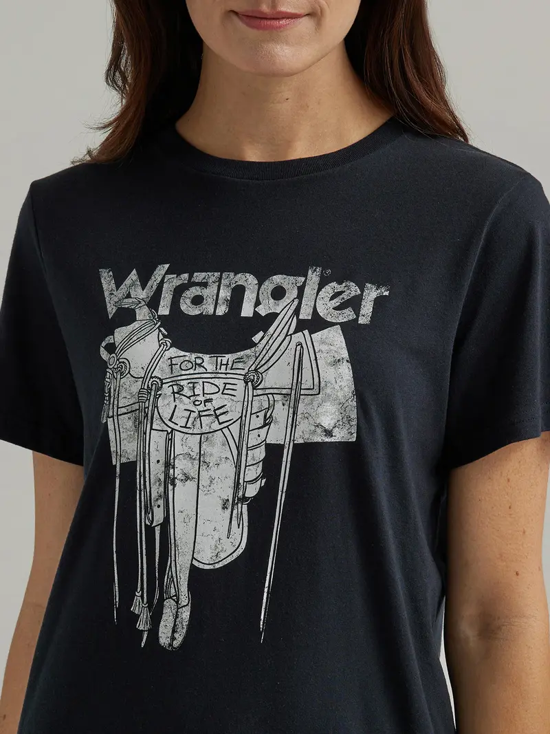 Wrangler Women's Jet Black Saddle Graphic Tee 4