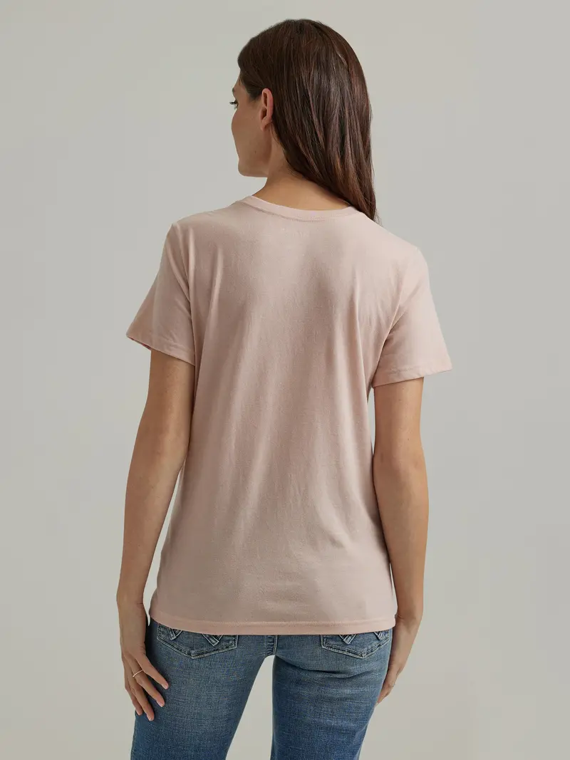 Wrangler Women's Peach Heather Nostalgia Logo Graphic Tee 3