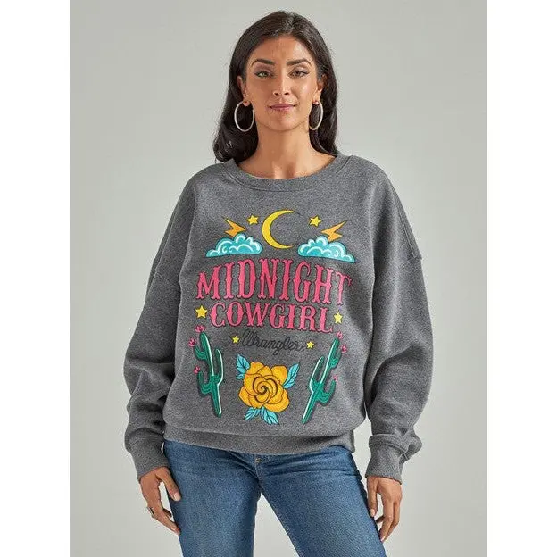 Wrangler Women's Retro Midnight Cowgirl Oversized Sweatshirt 1