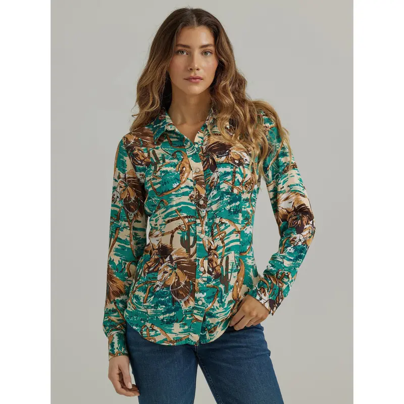 Wrangler Women's Retro Southwestern Snap Shirt 1