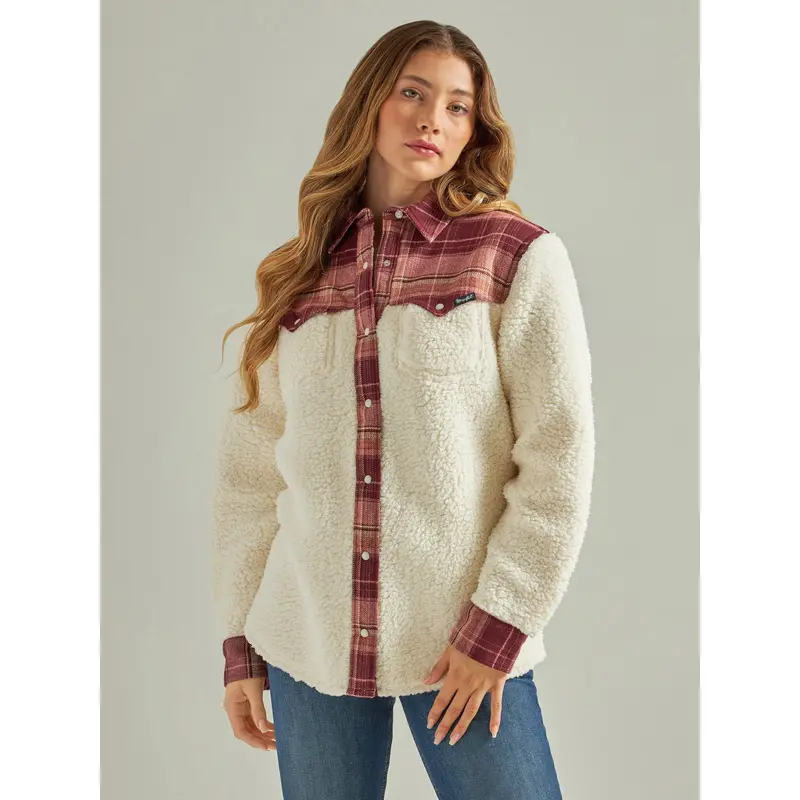 Wrangler Women's Retro Western Boyfriend Sherpa Jacket 1