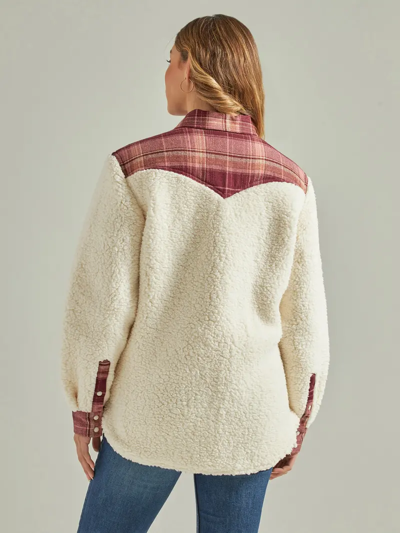 Wrangler Women's Retro Western Boyfriend Sherpa Jacket 2
