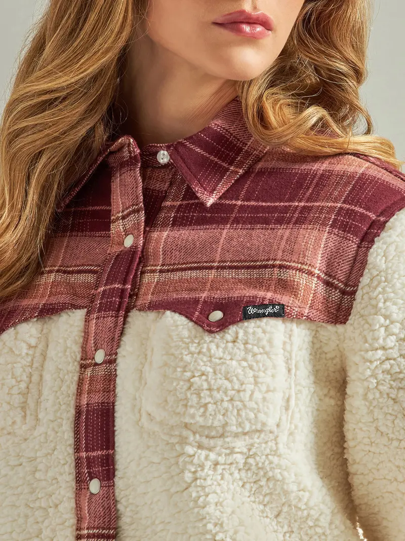 Wrangler Women's Retro Western Boyfriend Sherpa Jacket 3
