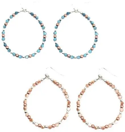 Wyo-Horse Beaded Boho Loop Earrings 1