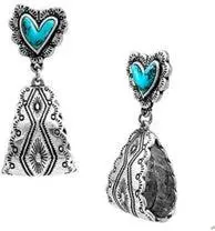 Wyo-Horse Heart Post Stirrup Earrings 1