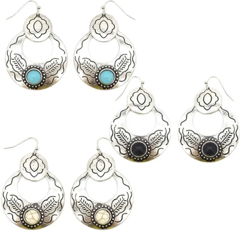 Wyo-Horse Native Prairie Silver Earrings 1
