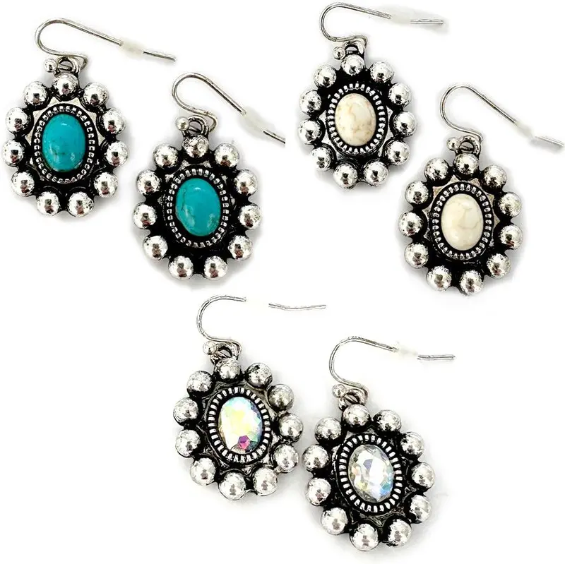 Wyo-Horse Round Rosary Earrings 1