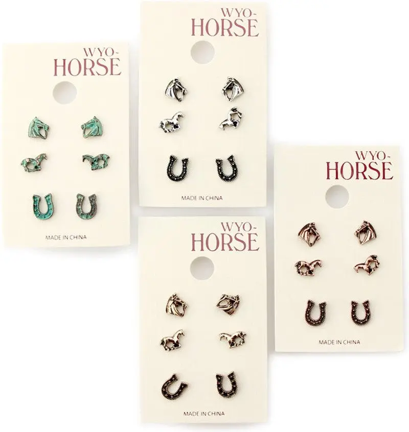 Wyo-Horse Set Of Three Horse Earrings 1